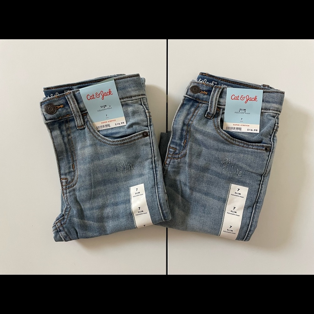 Boys' Super Stretch Distressed Slim Fit Jeans